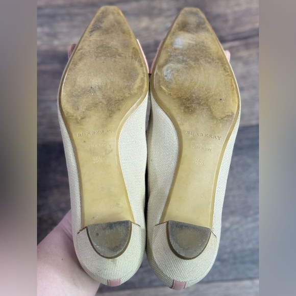 Burberry Buckle Canvas Kitty Heels - Picture 9 of 11